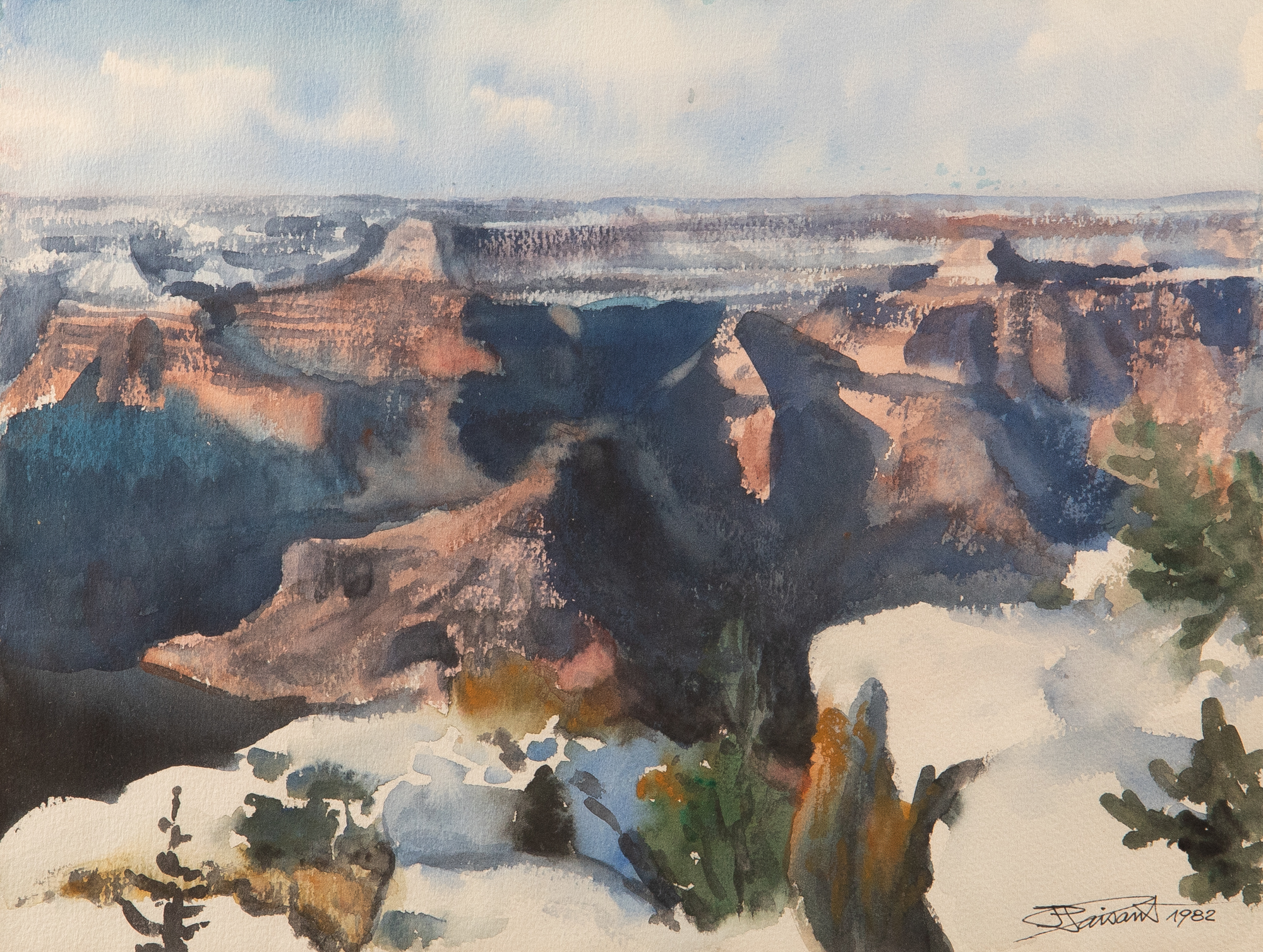 Le Grand Canyon dans l’hiver blanc - Parc National de Grand Canyon - South Rim - Arizona - USA