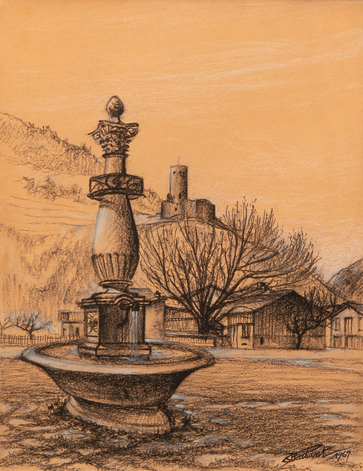 La fontaine du Manoir - Martigny - Valais - Suisse