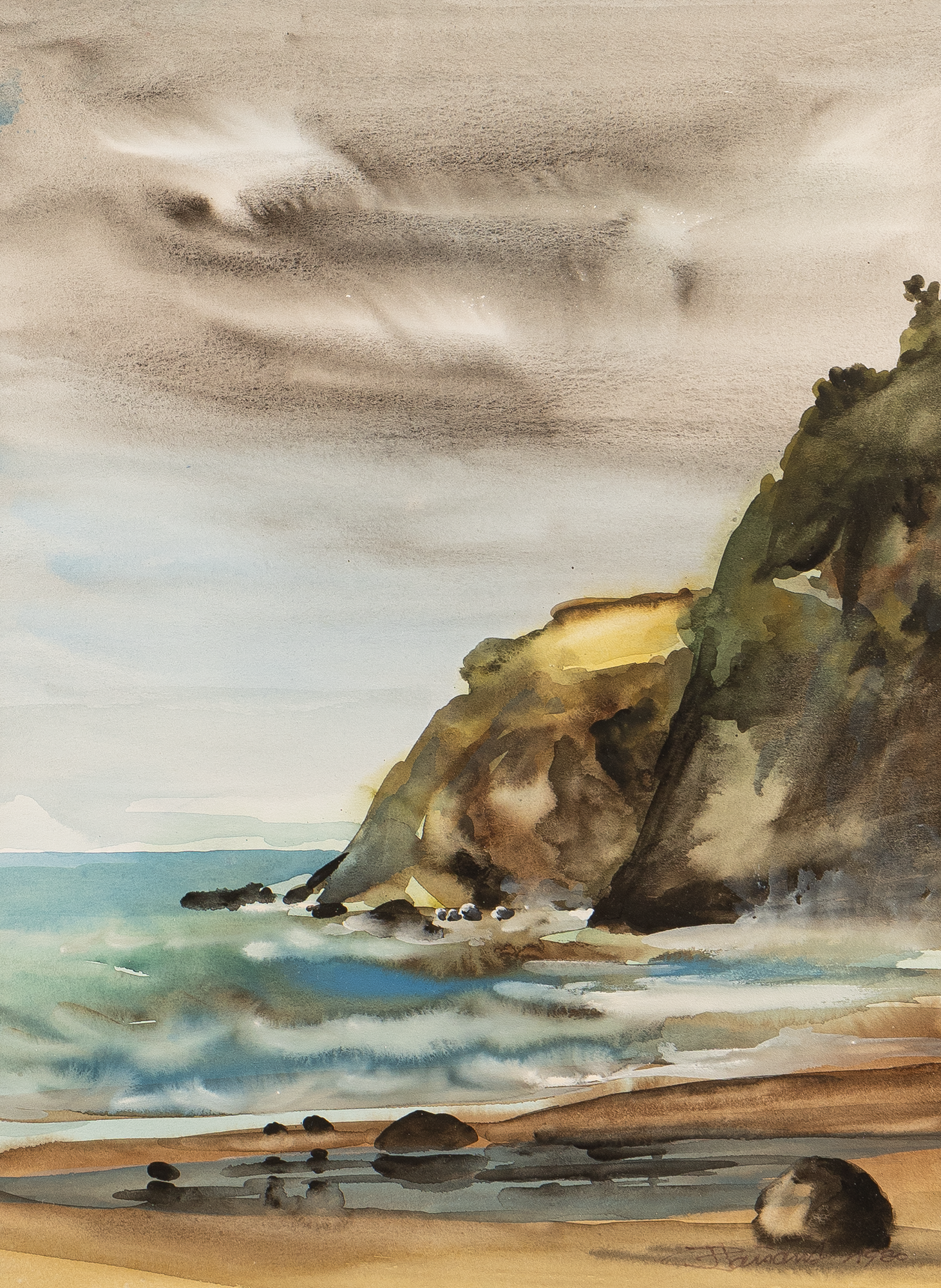 JPF-AR-059_Jean-Paul_Faisant_L-Ocean_aux_eaux_turquoise_et_indigo_Otter_Crest_Oregon_Coast_1980