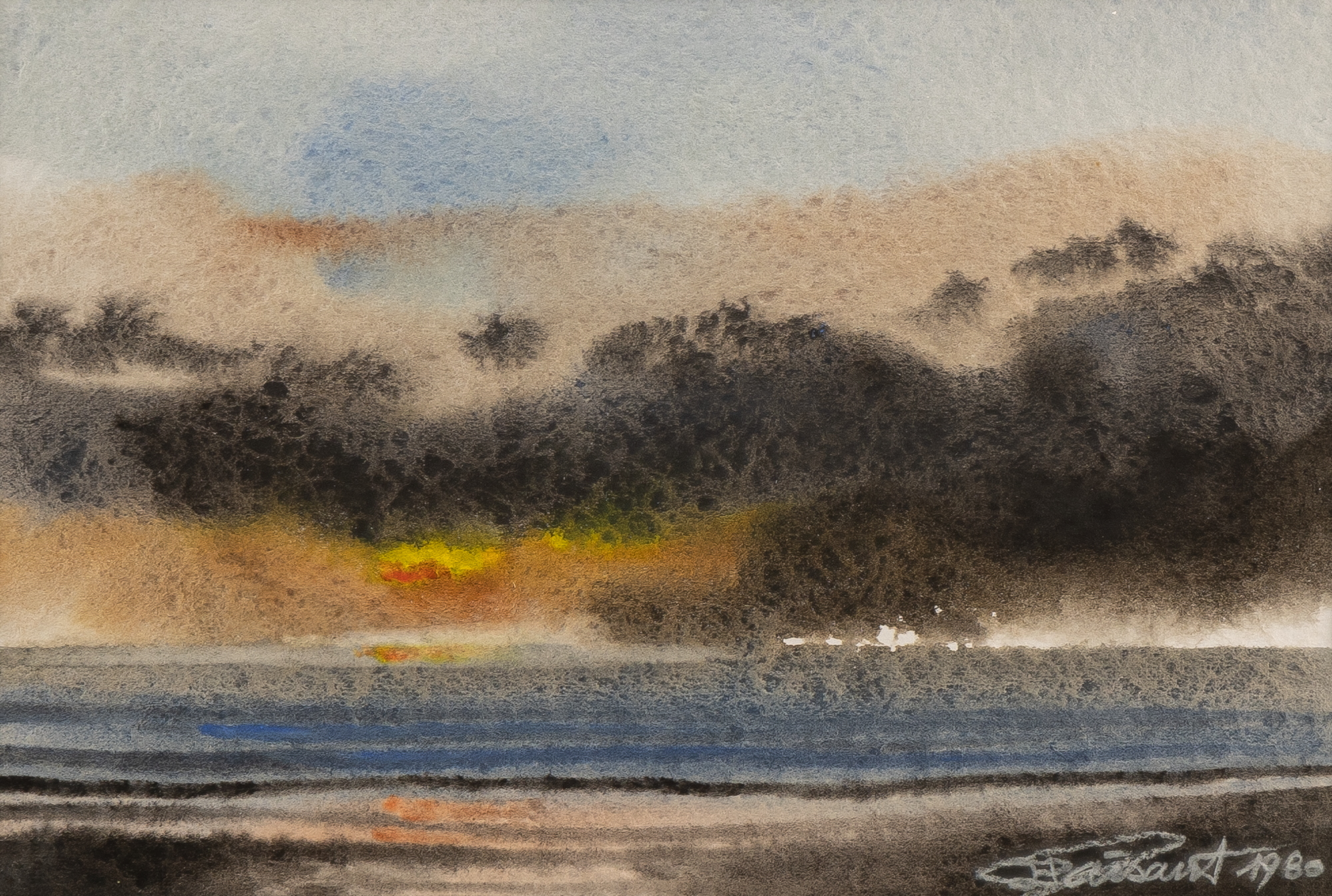 JPF-AR-079_Jean-Paul_Faisant_2e_soleil_couchant_a_Beverly_Beach_State_Park_Oregon_Coast_1980